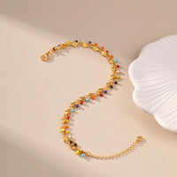 Candy Color Small Rice-shaped Beads National Style Anklets
